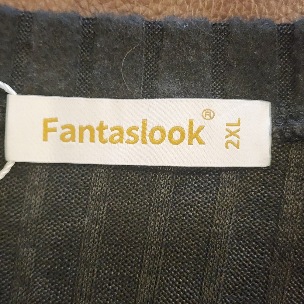 Fantaslook Womens Black Ribbed Knit Long Sleeve Crew Neck Top 2XL NWT - Picture 4 of 7